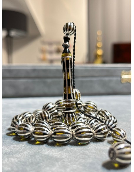 Gold Kaplama Oltu Taşı Tesbih 37